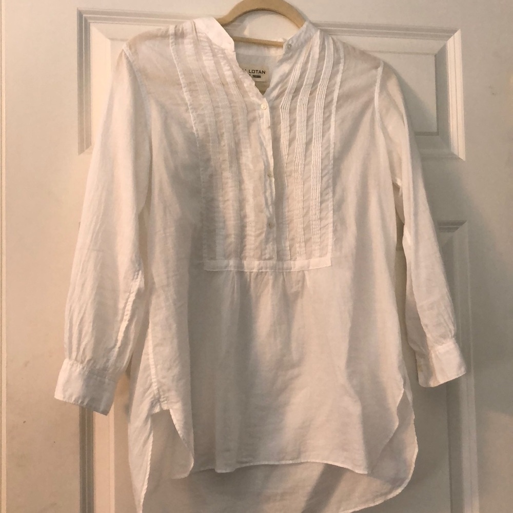 100% cotton white peasant blouse